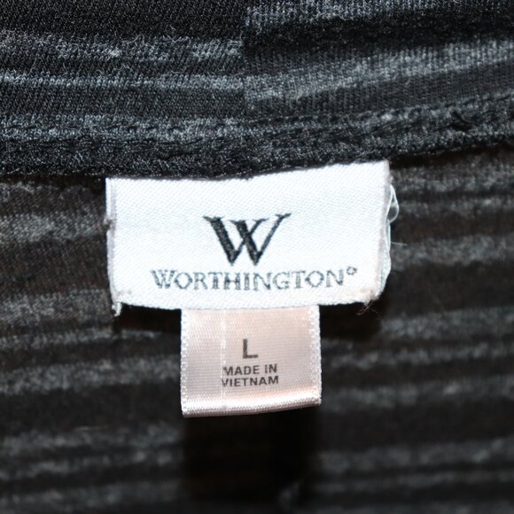 🖤 Worthington Black & Gray Striped Cardigan · Size Large · cozy layers - Picture 3 of 5
